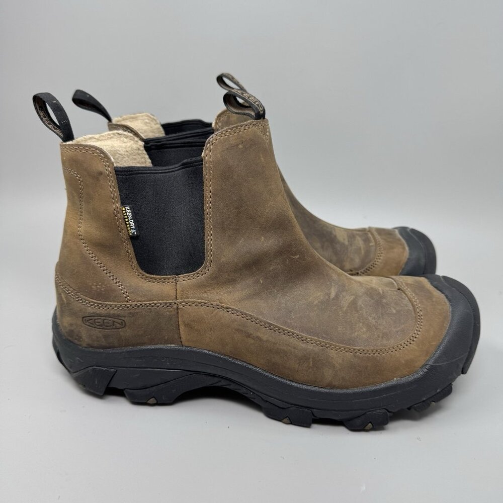 Keen Anchorage Mens Sz 12 Brown Outdoor Leather Waterproof Pull On Boots 1002758